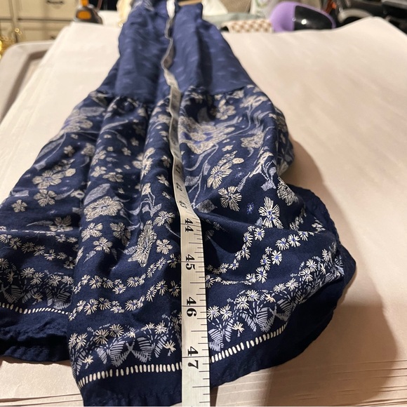 Old Navy Navy Blue Floral Maxi Dress Boho Festival Medium - Picture 14 of 14